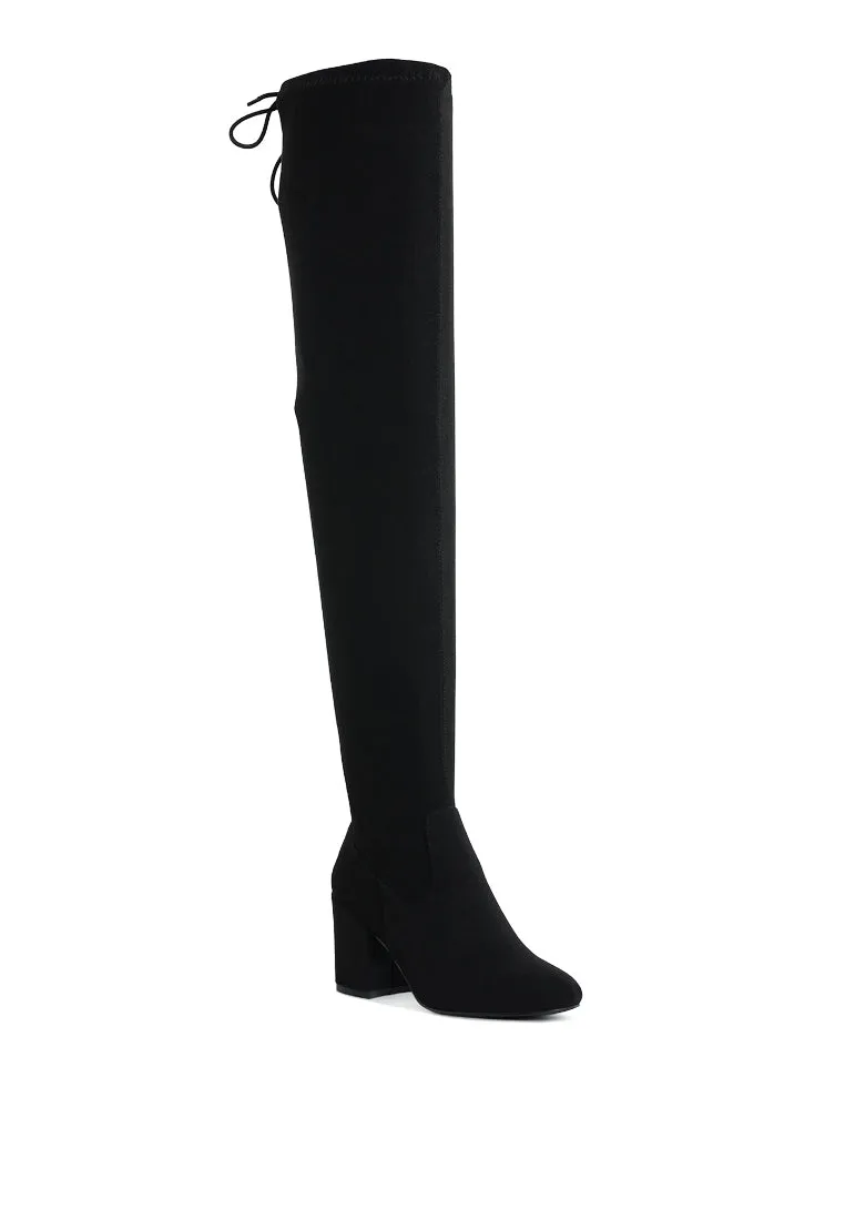 Minimal Drawstring Detail Knee-High Boots By RUW