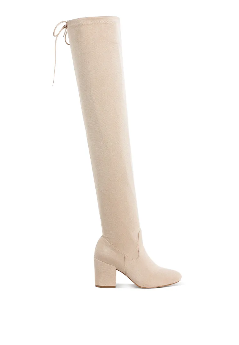 Minimal Drawstring Detail Knee-High Boots By RUW