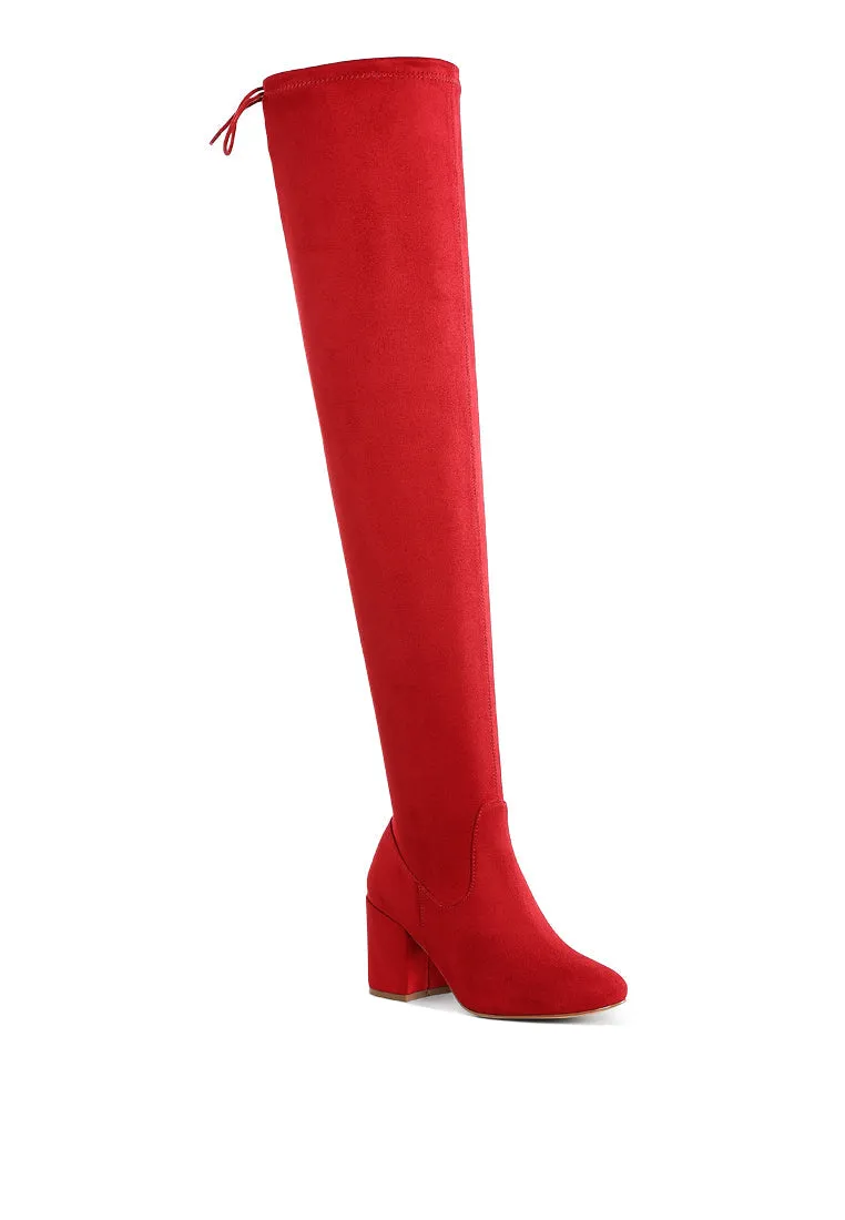 Minimal Drawstring Detail Knee-High Boots By RUW