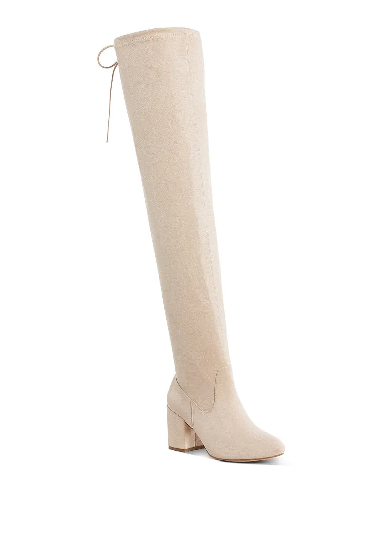 Minimal Drawstring Detail Knee-High Boots By RUW