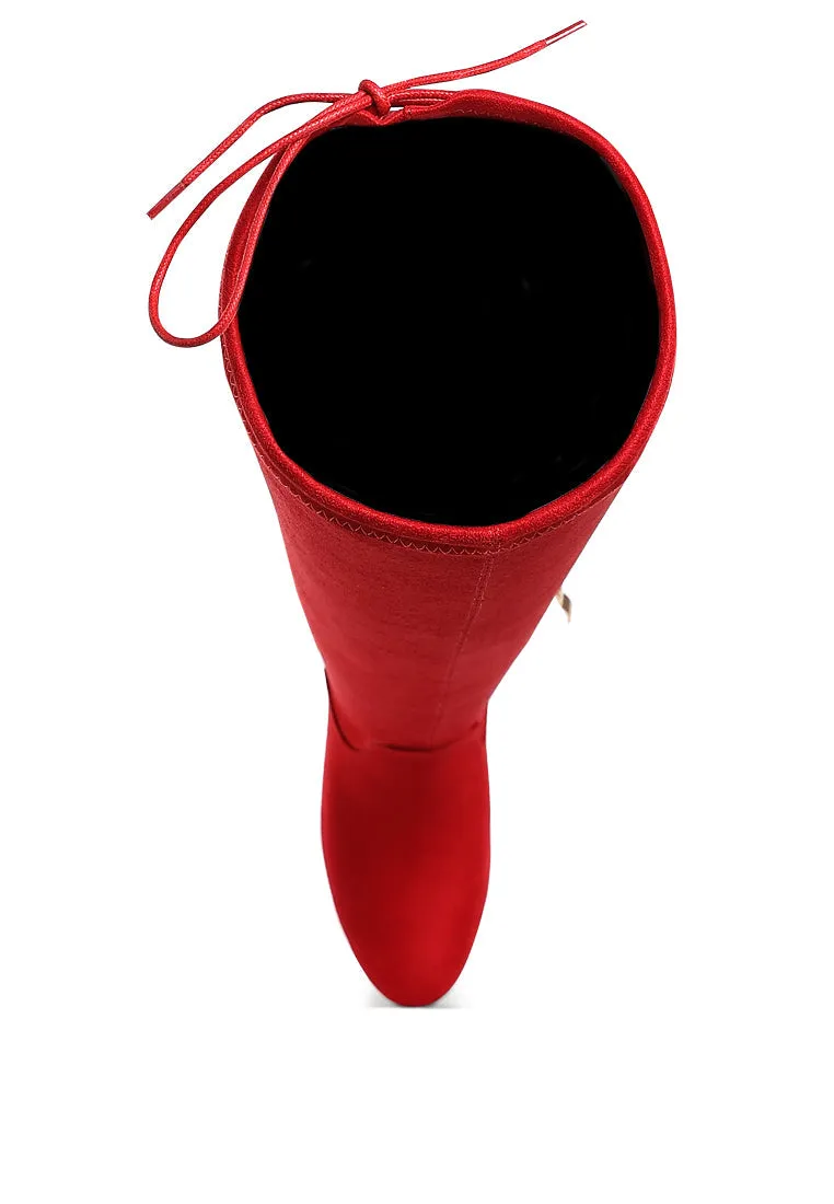 Minimal Drawstring Detail Knee-High Boots By RUW