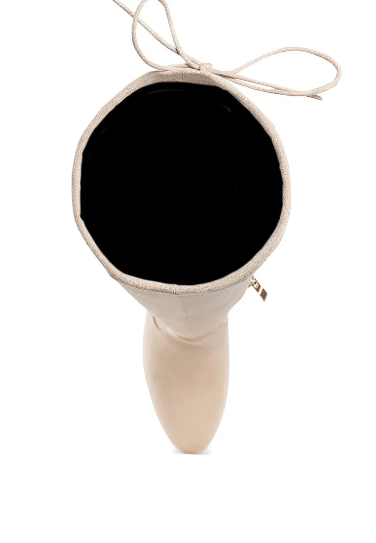 Minimal Drawstring Detail Knee-High Boots By RUW