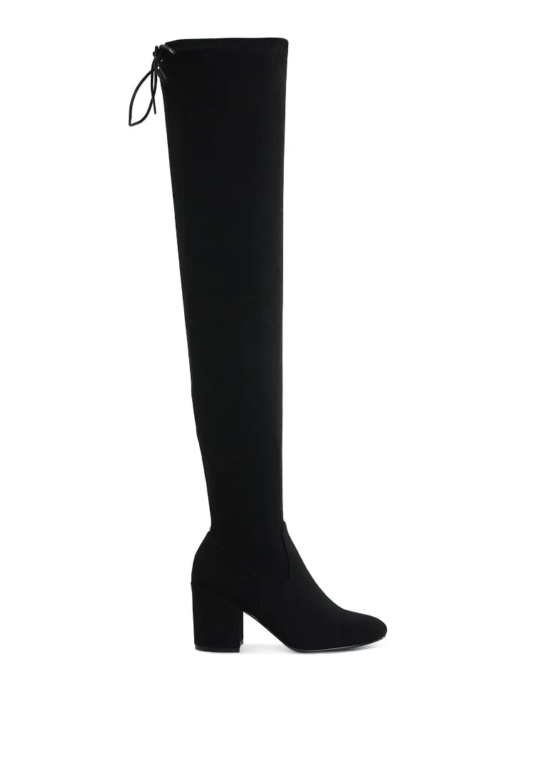 Minimal Drawstring Detail Knee-High Boots By RUW