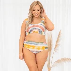 My Love Don't Cost A Thing Swim Bottom, Tie Dye Mustard