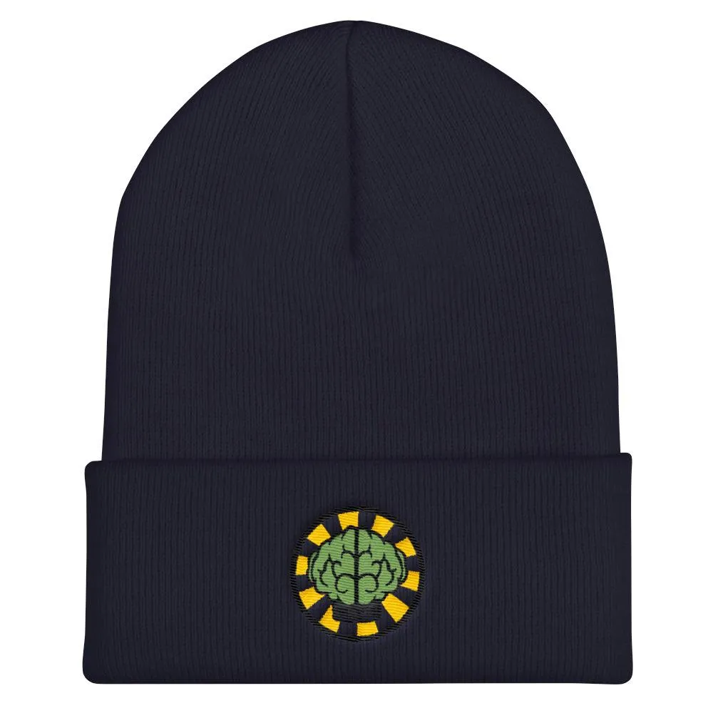 NERD Brain logo embroidery Cuffed Beanie. Pharrell Williams, Chad Hugo & Shay Haley N*E*R*D inspired