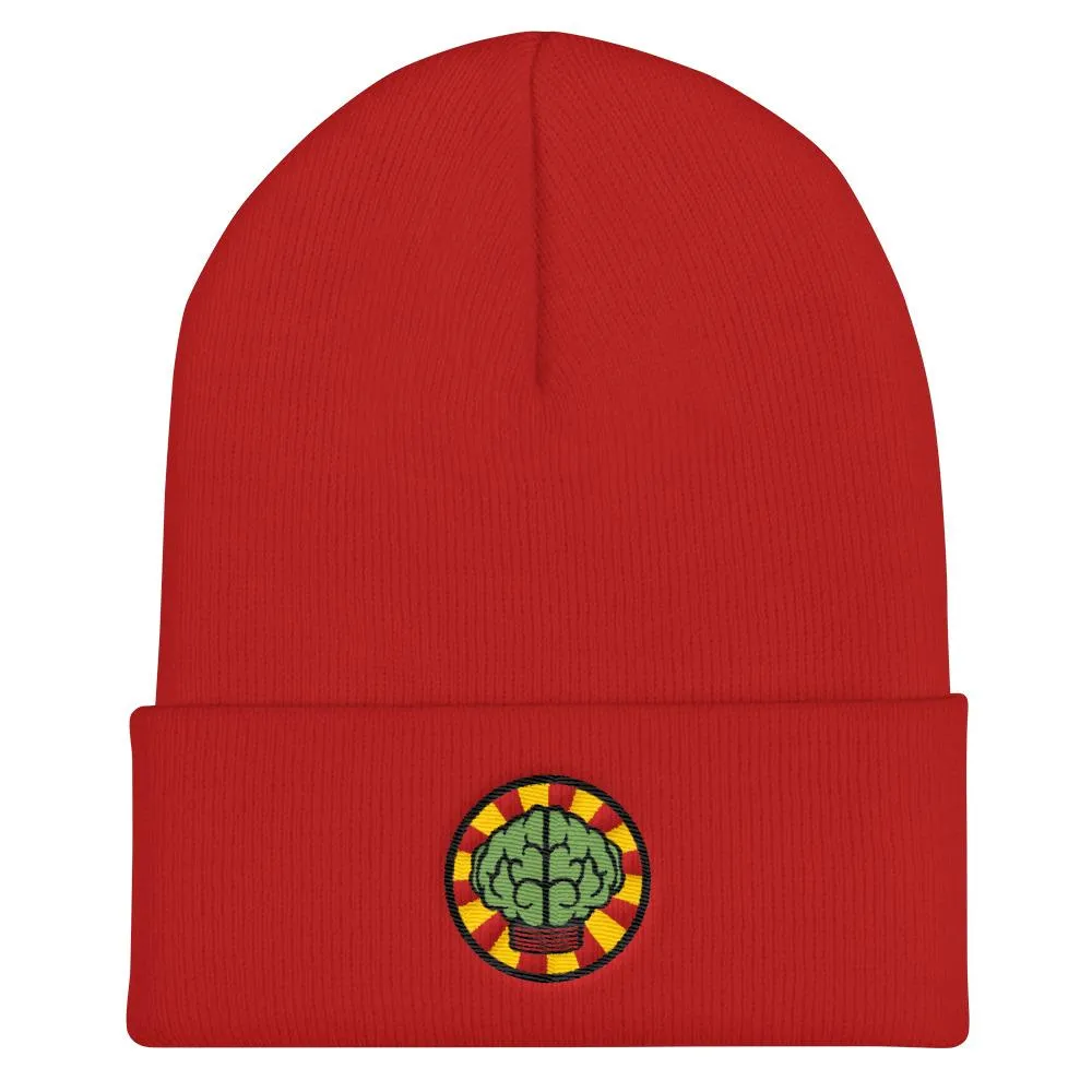 NERD Brain logo embroidery Cuffed Beanie. Pharrell Williams, Chad Hugo & Shay Haley N*E*R*D inspired