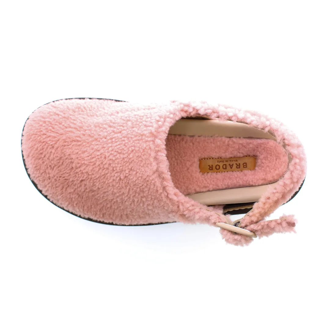 NEVADA  PINK SHEARLING MULES
