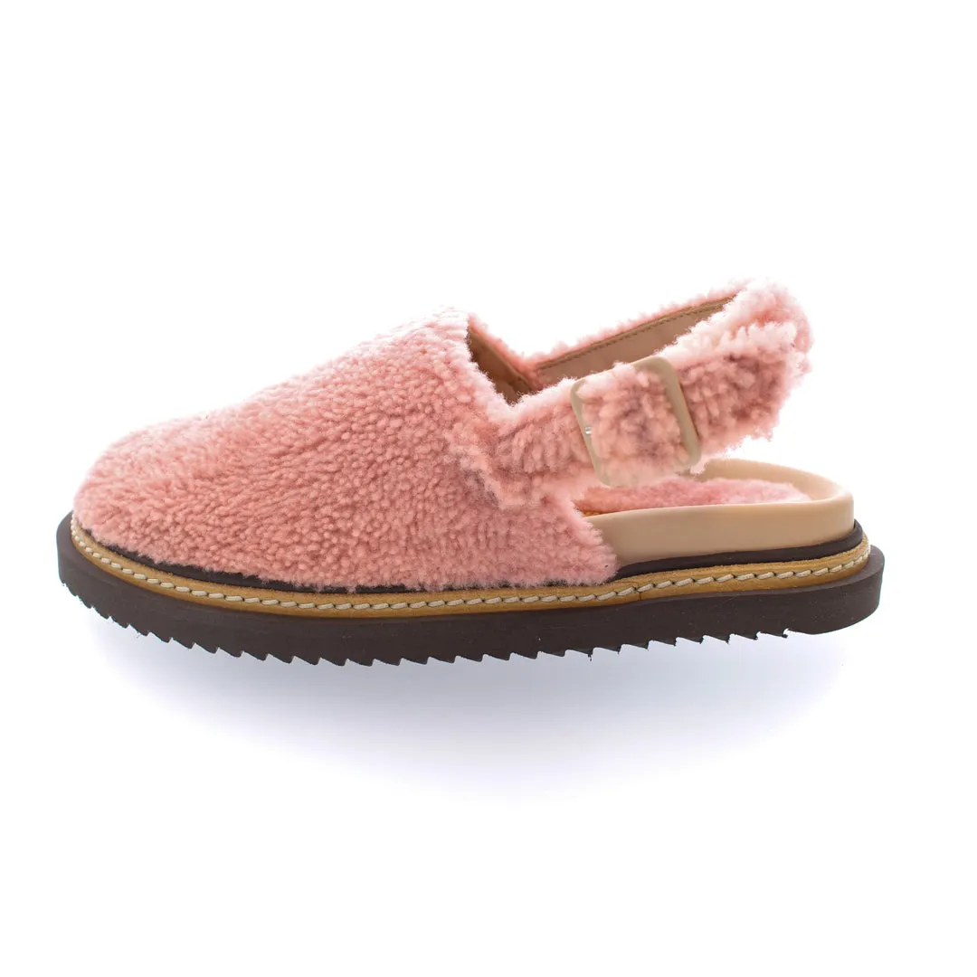NEVADA  PINK SHEARLING MULES