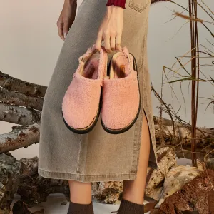 NEVADA  PINK SHEARLING MULES