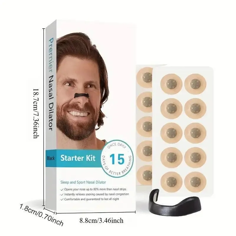 NEW Nasal Breathing Starter Kit - a Set of Nose Expanders with a Snug Design, Strong Adhesion, Ensuring Comfortable Wear, Enhancing Airflow, Making Breathing Easier, Suitable for Both Men And Women., Black Round