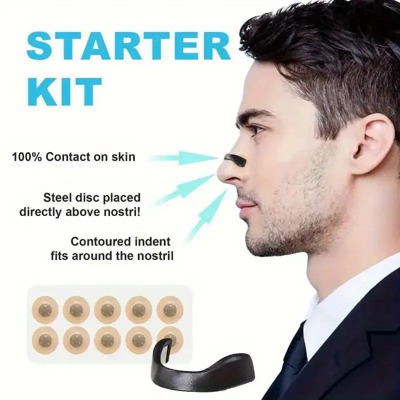 NEW Nasal Breathing Starter Kit - a Set of Nose Expanders with a Snug Design, Strong Adhesion, Ensuring Comfortable Wear, Enhancing Airflow, Making Breathing Easier, Suitable for Both Men And Women., Black Round