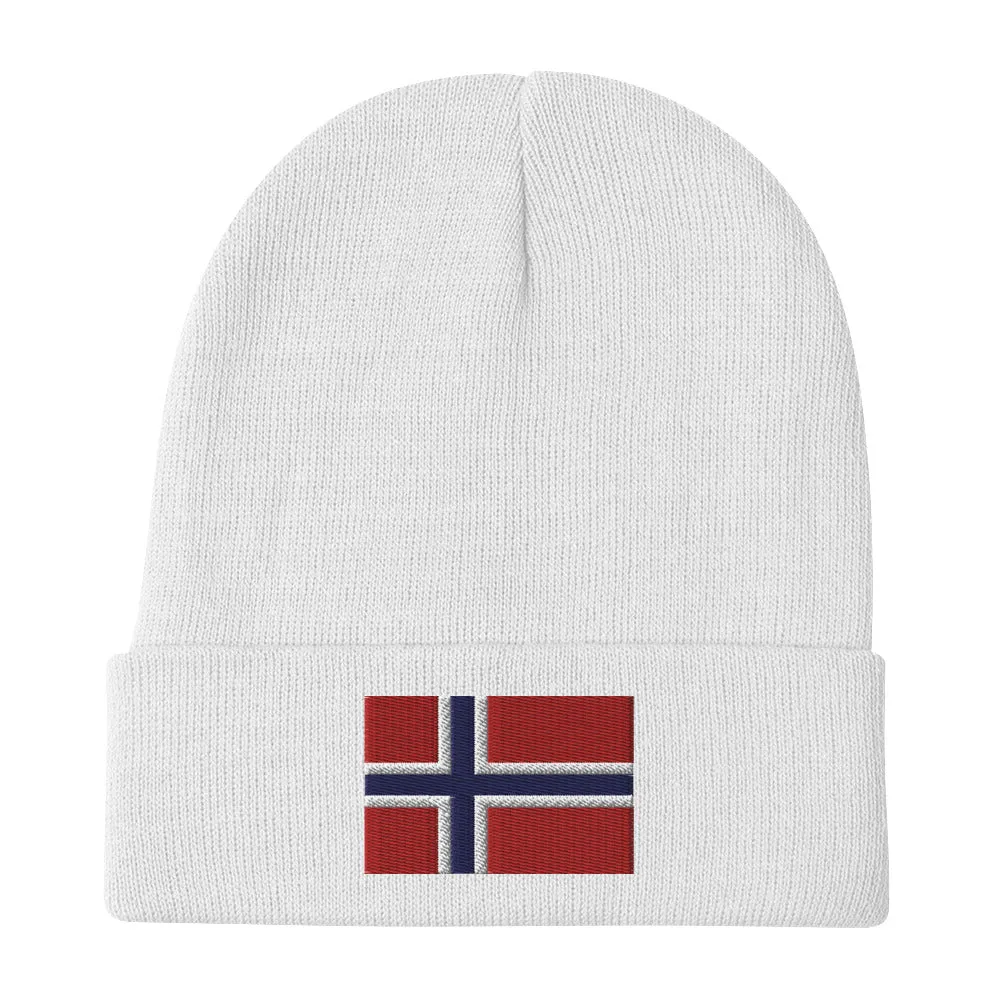Norwegian Flag Embroidered Beanie