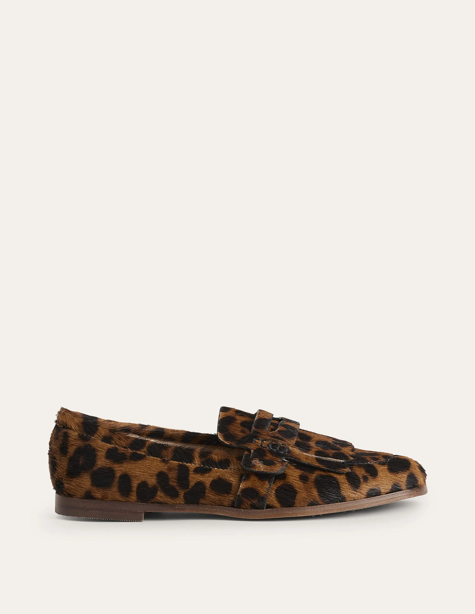 Pennyloafer mit Fransen-Leopardenmuster, Ponyhaar