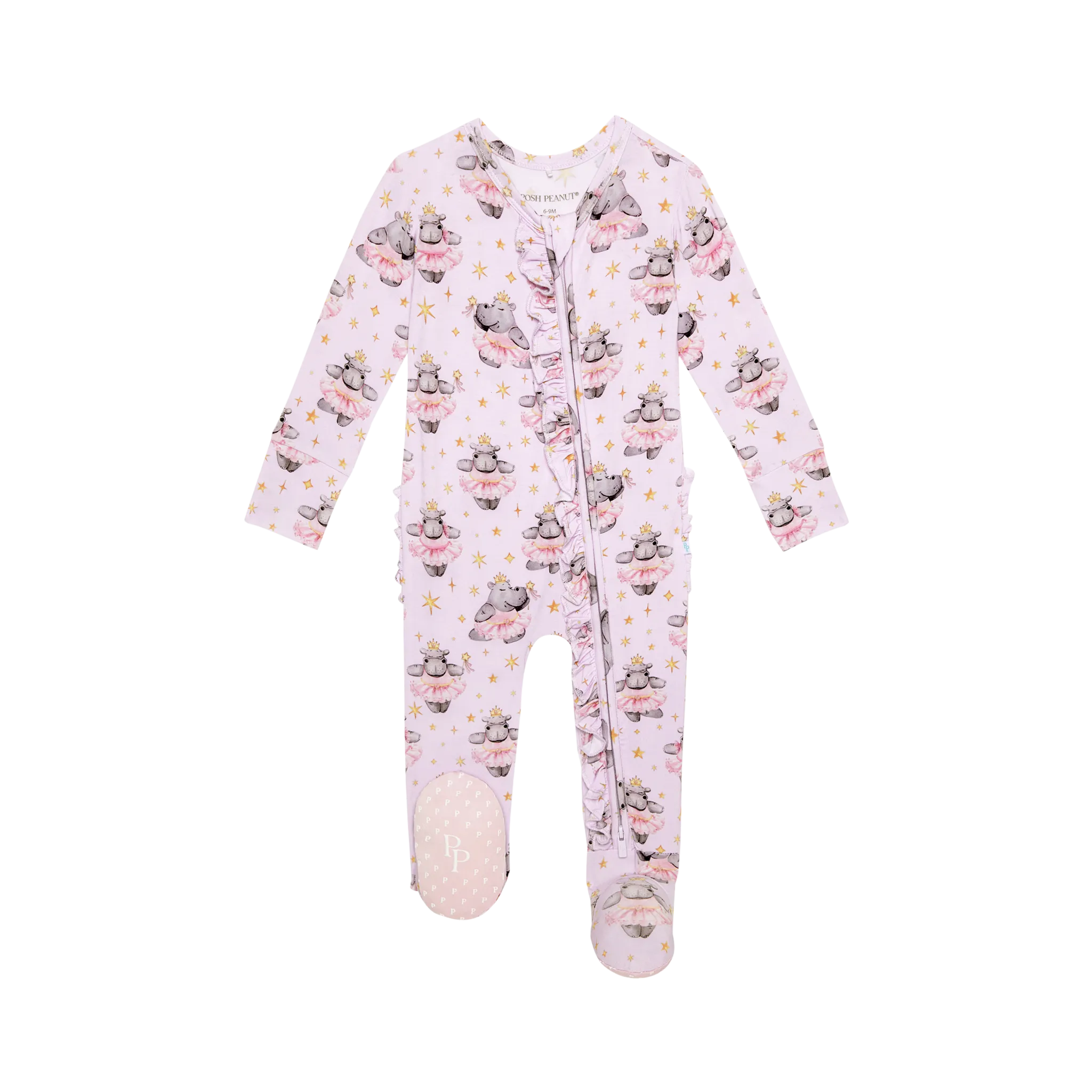 Philomena- Footie Ruffled Zippered One Piece