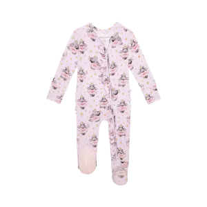 Philomena- Footie Ruffled Zippered One Piece