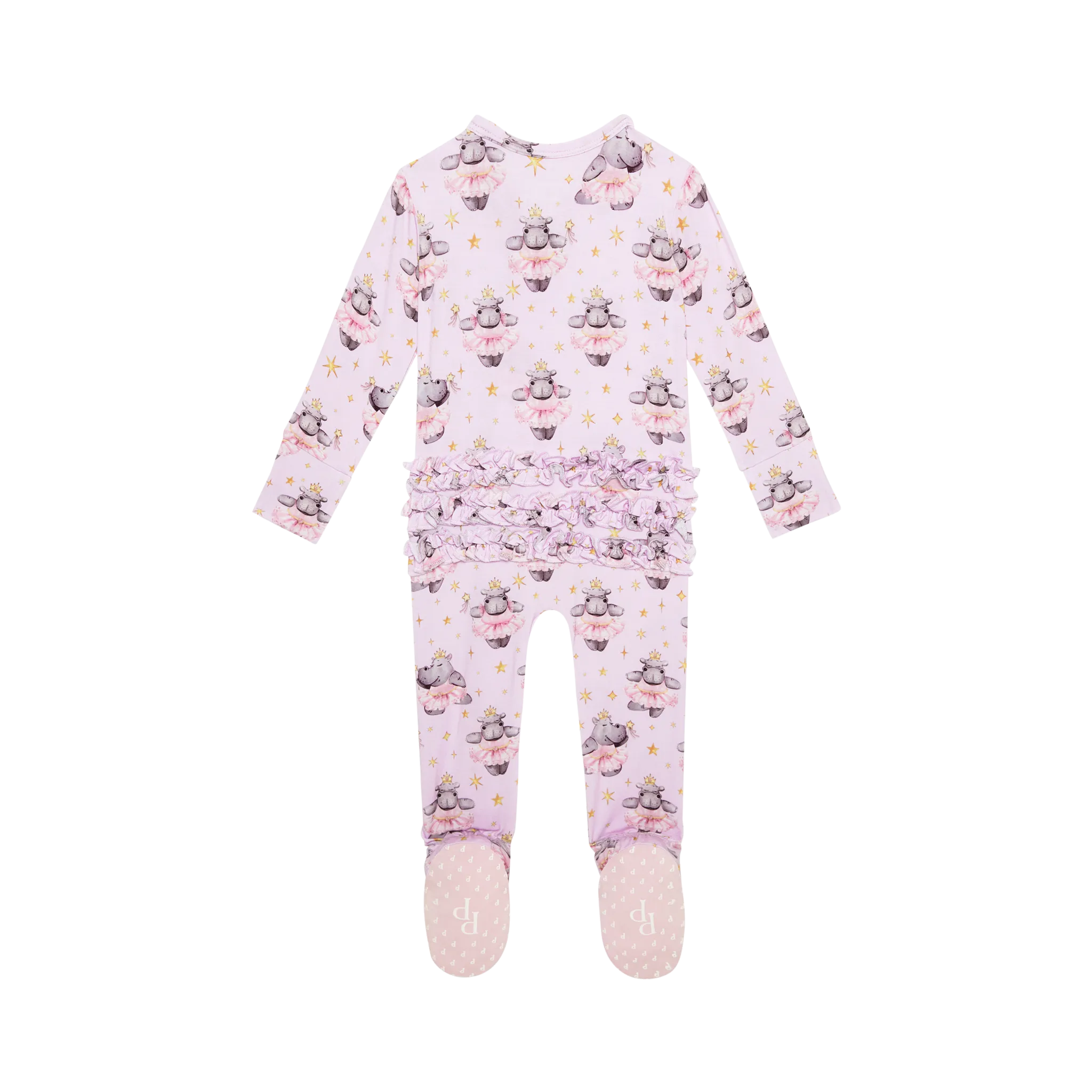 Philomena- Footie Ruffled Zippered One Piece