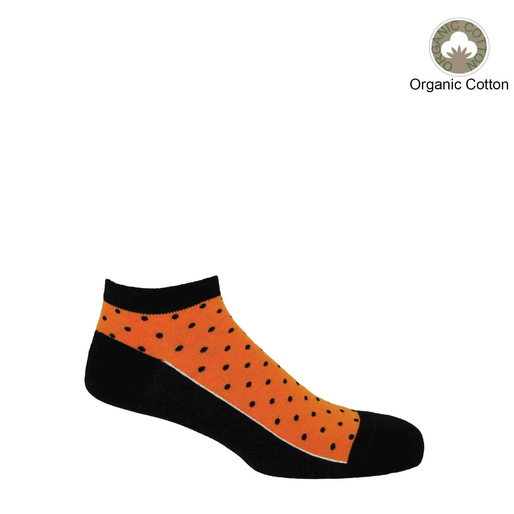 Polka Men's Organic Trainer Socks Bundle - White & Orange