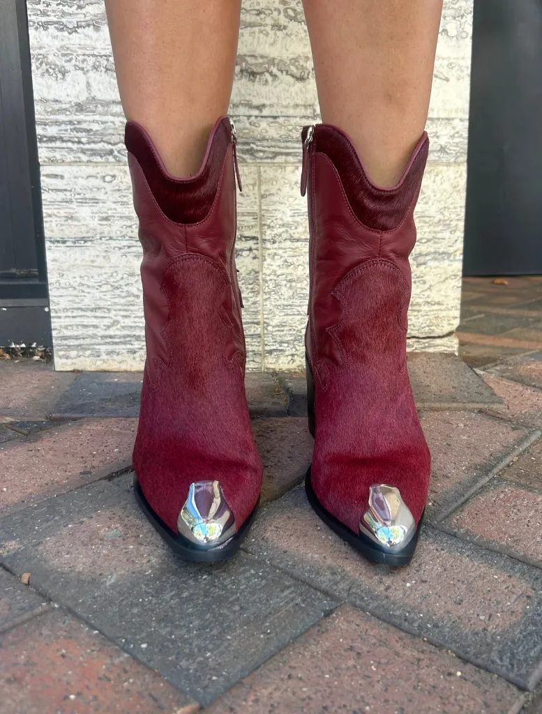 Pony Boots - Burgundy