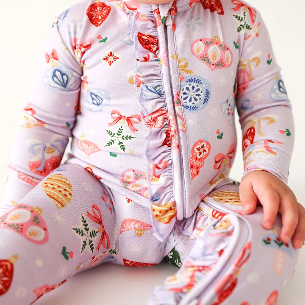 Posh Peanut Holly Ruffled Zippered Footie
