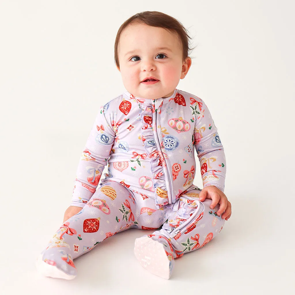 Posh Peanut Holly Ruffled Zippered Footie