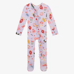 Posh Peanut Holly Ruffled Zippered Footie