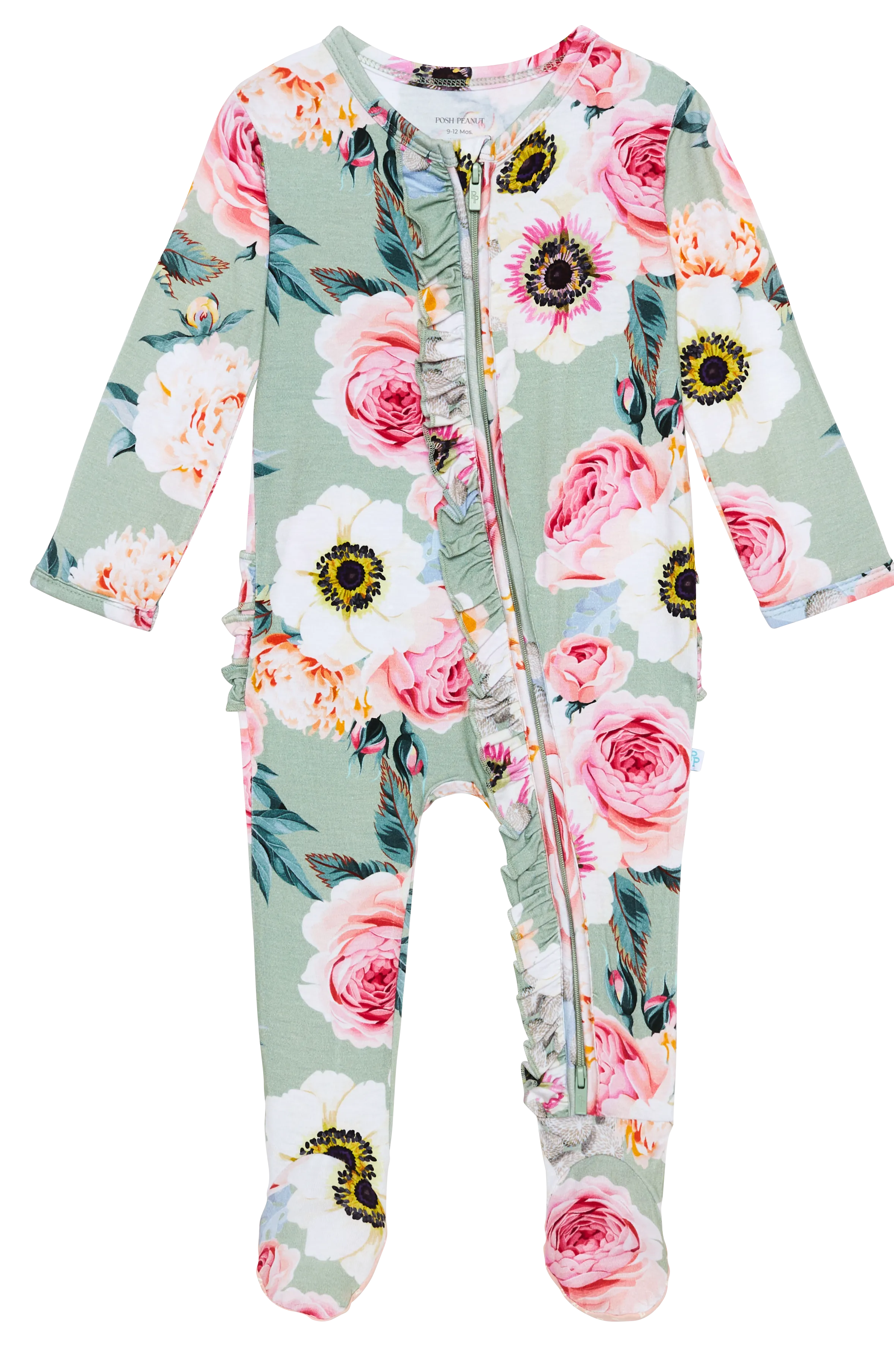 Posh Peanut Jolie Ruffled Zippered Footie
