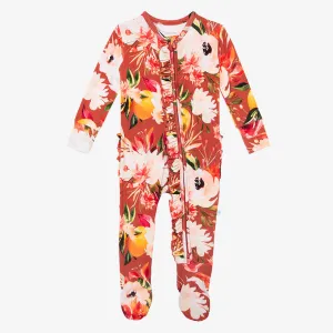 Posh Peanut Leonora Ruffled Zippered Footie