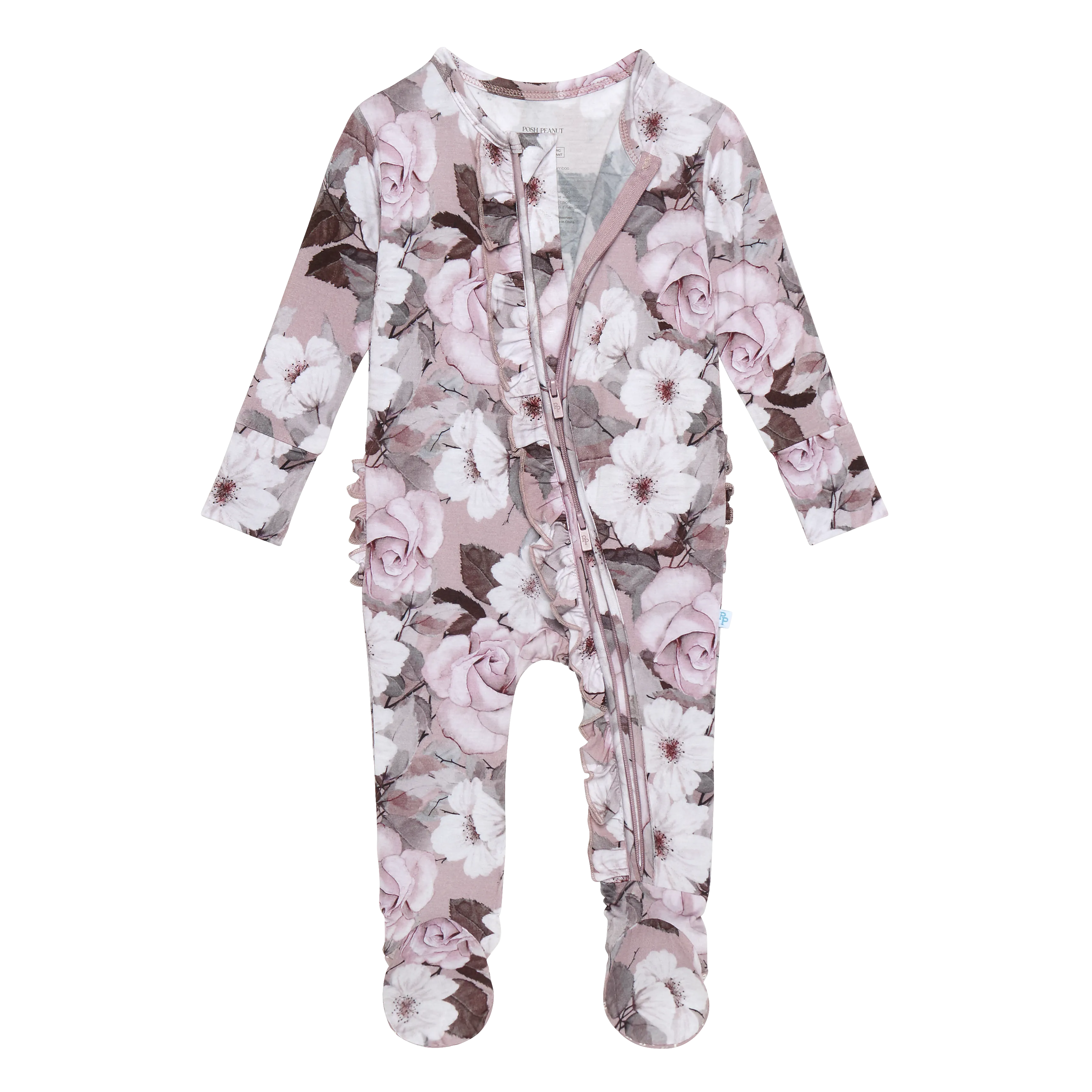 Posh Peanut Nikki Ruffled Zippered Footie