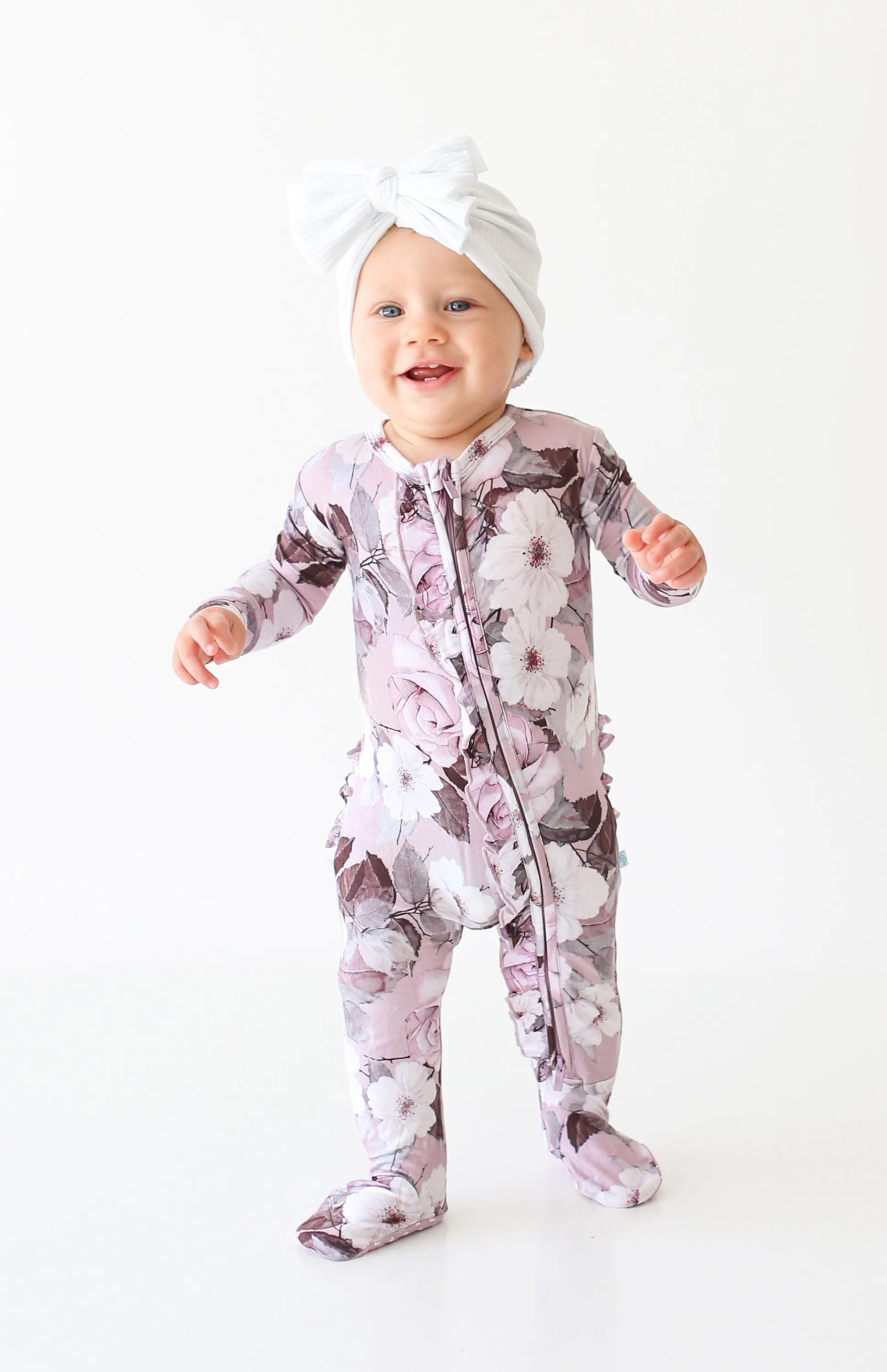 Posh Peanut Nikki Ruffled Zippered Footie