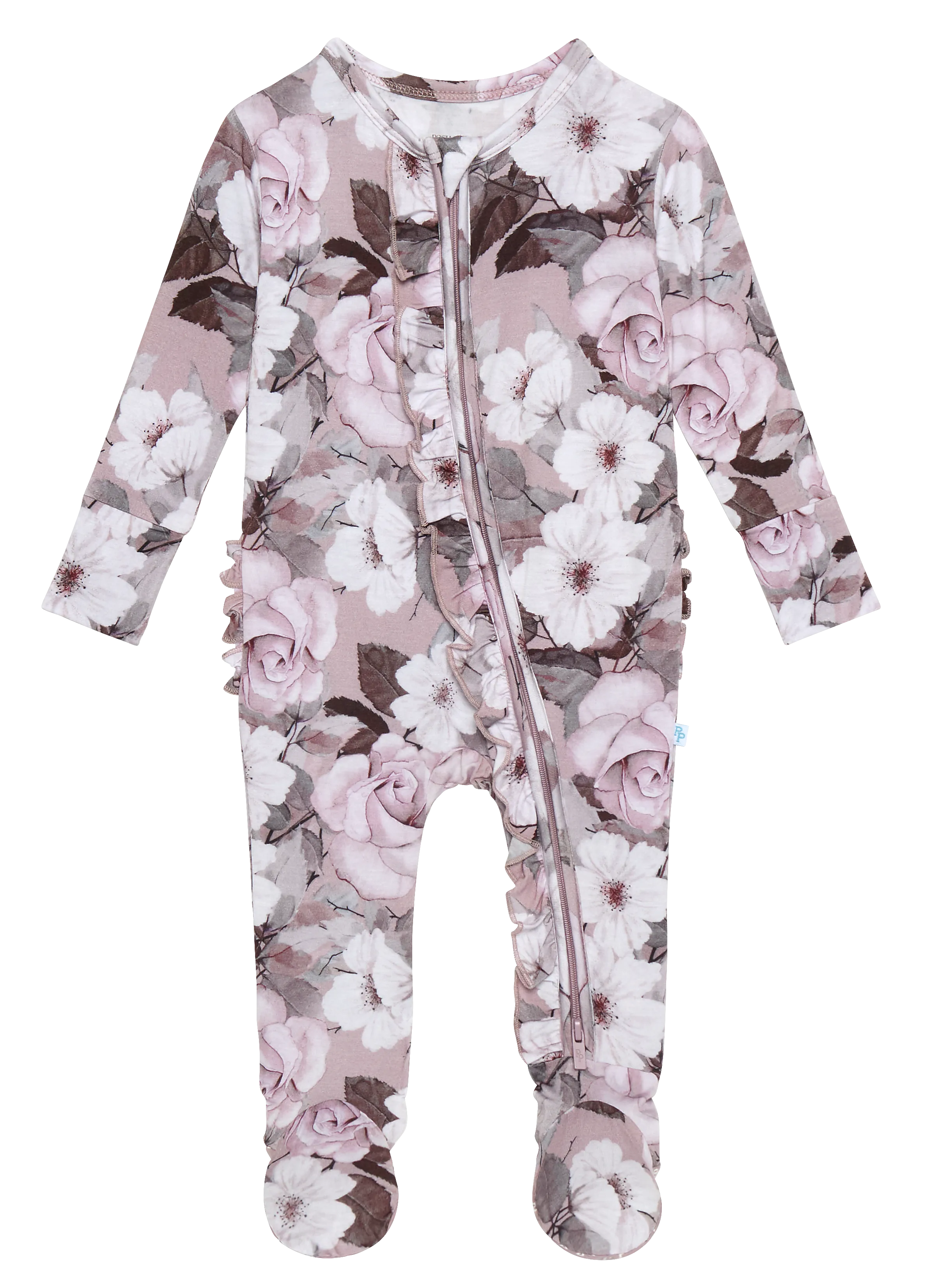 Posh Peanut Nikki Ruffled Zippered Footie