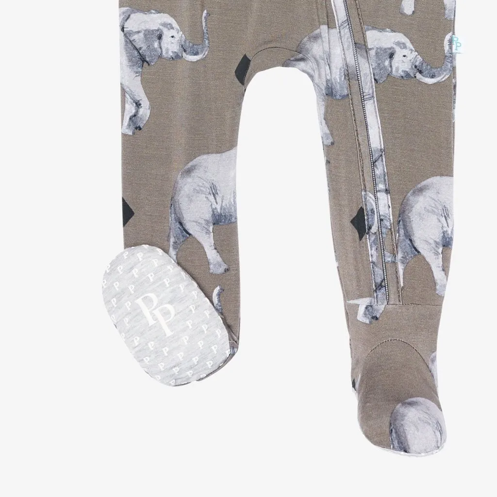Posh Peanut Rocco Elephant Zippered Footie