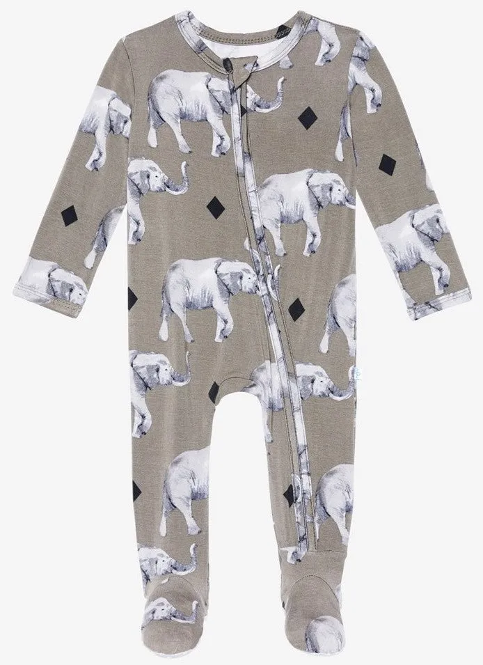 Posh Peanut Rocco Elephant Zippered Footie