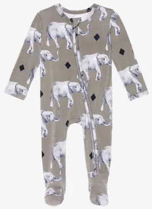 Posh Peanut Rocco Elephant Zippered Footie