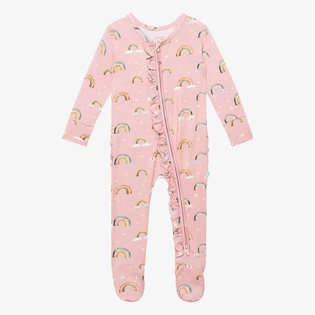 Posh Peanut Shay Ruffled Zippered Footie