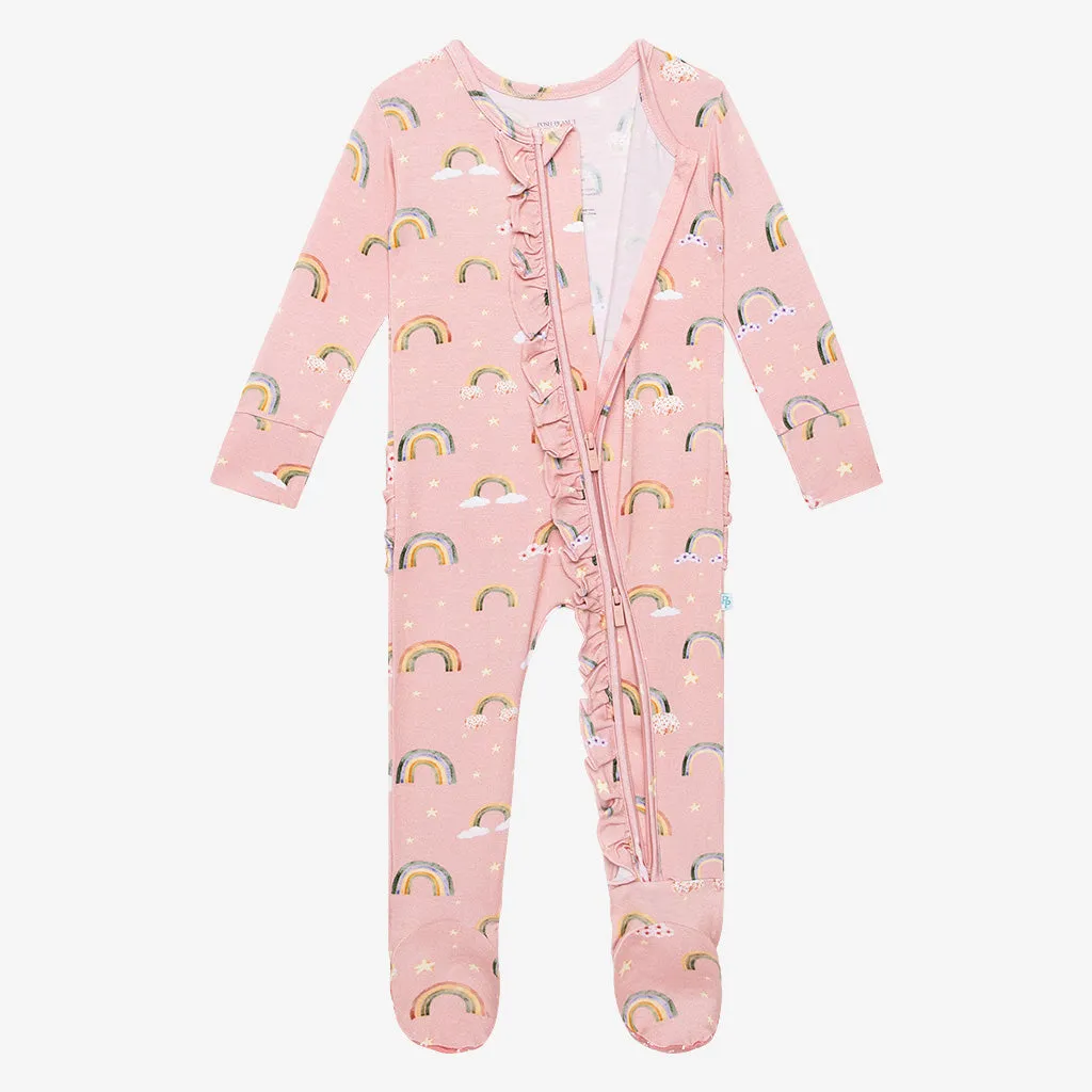 Posh Peanut Shay Ruffled Zippered Footie