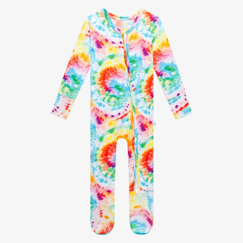 Posh Peanut Totally Tie Dye Footie with Zipper