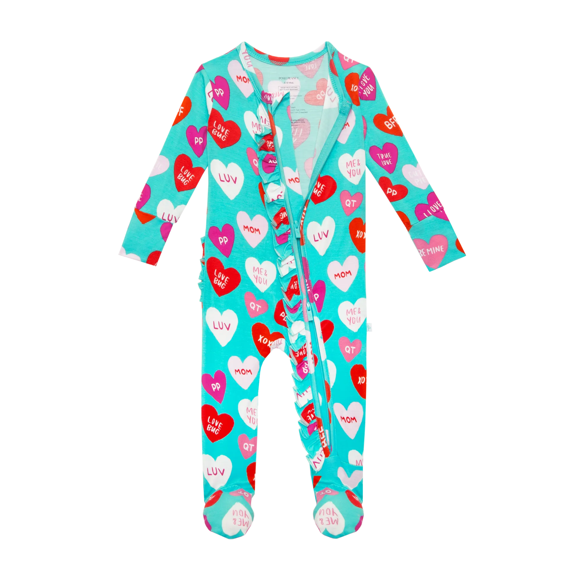 Posh Peanut Valerie Ruffled Zippered Footie