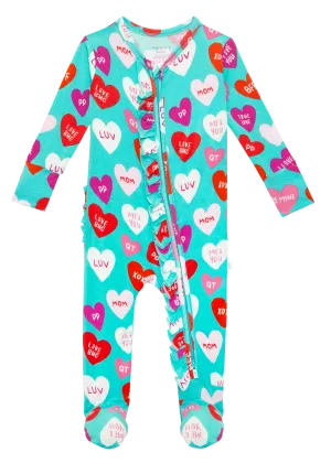 Posh Peanut Valerie Ruffled Zippered Footie