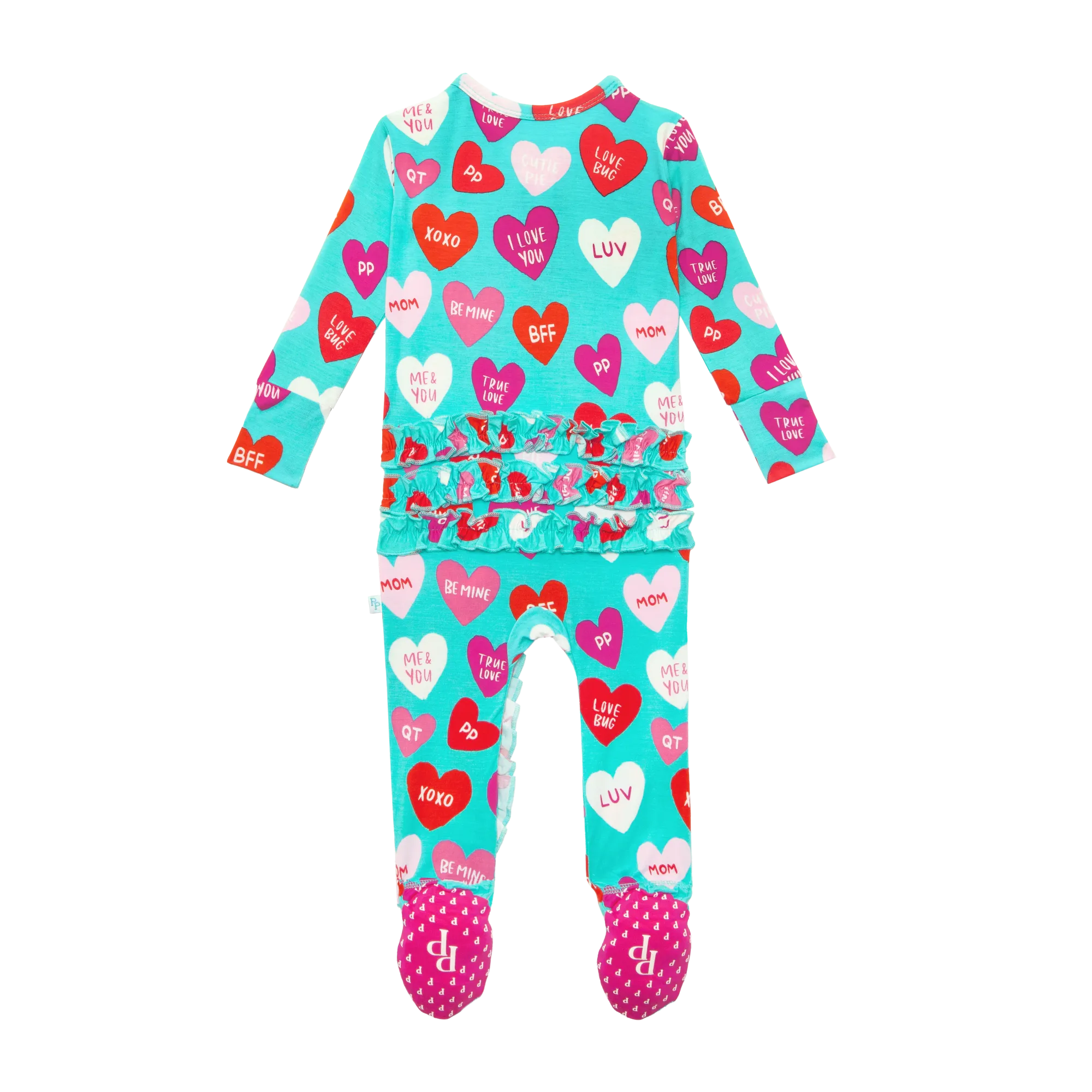 Posh Peanut Valerie Ruffled Zippered Footie
