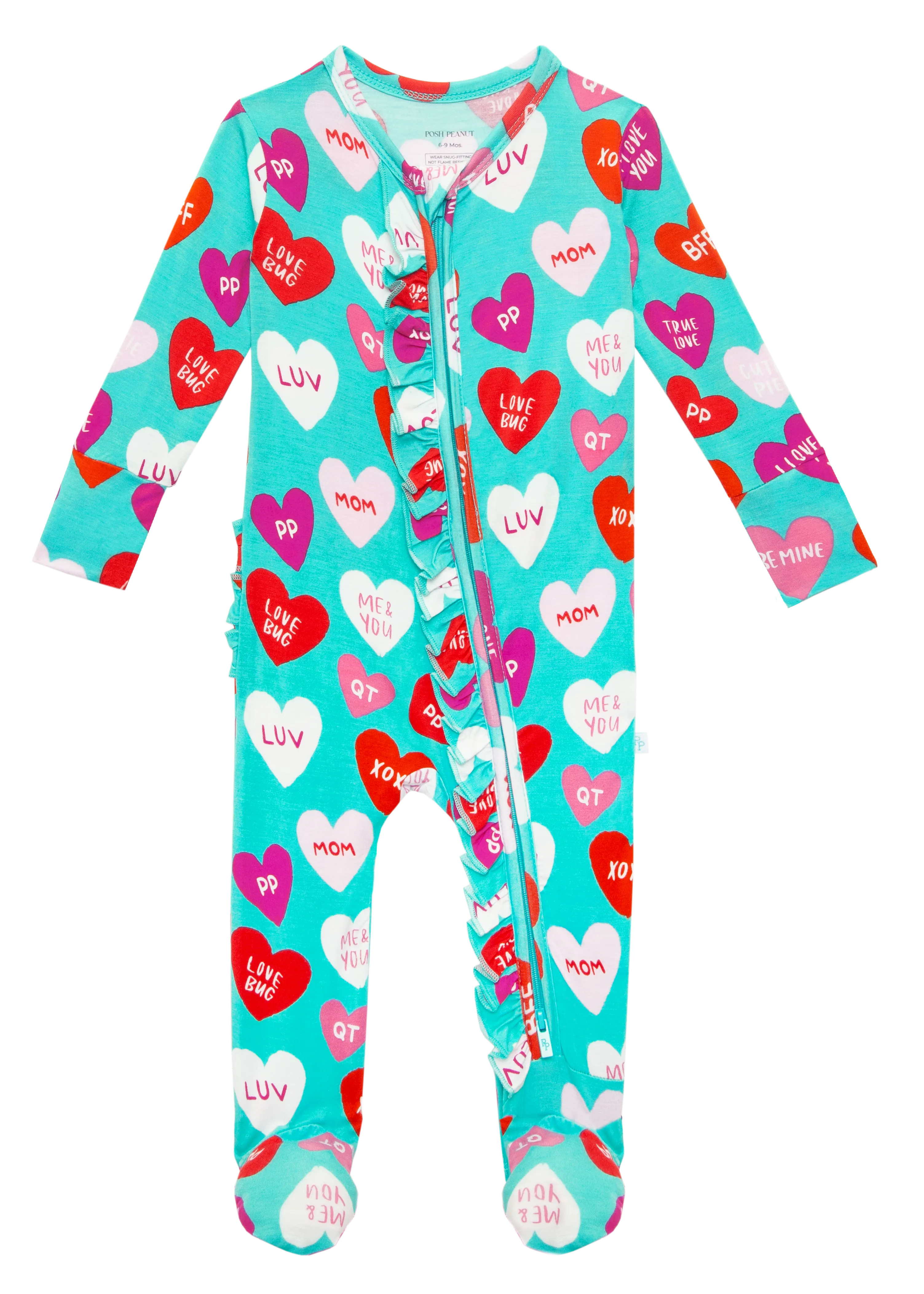Posh Peanut Valerie Ruffled Zippered Footie