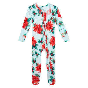 Posh Peanut Winter Lily Ruffled Zippered Footie