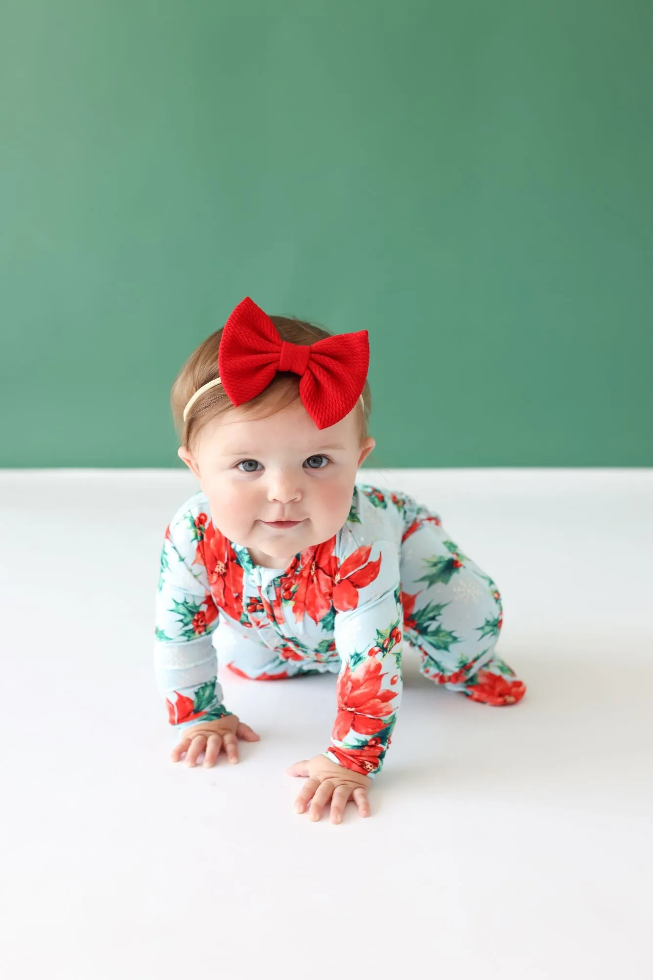 Posh Peanut Winter Lily Ruffled Zippered Footie
