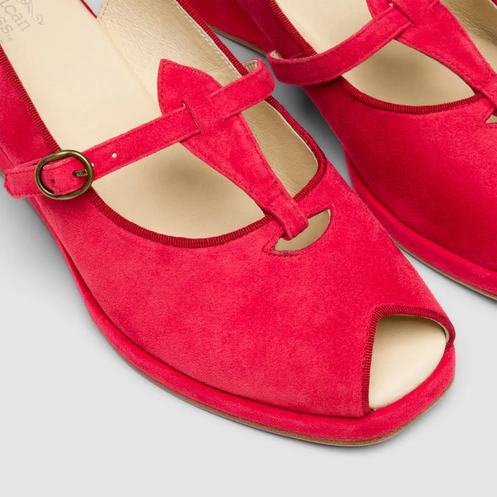 PRE-ORDER Betty Vintage Sandals (Red Suede)