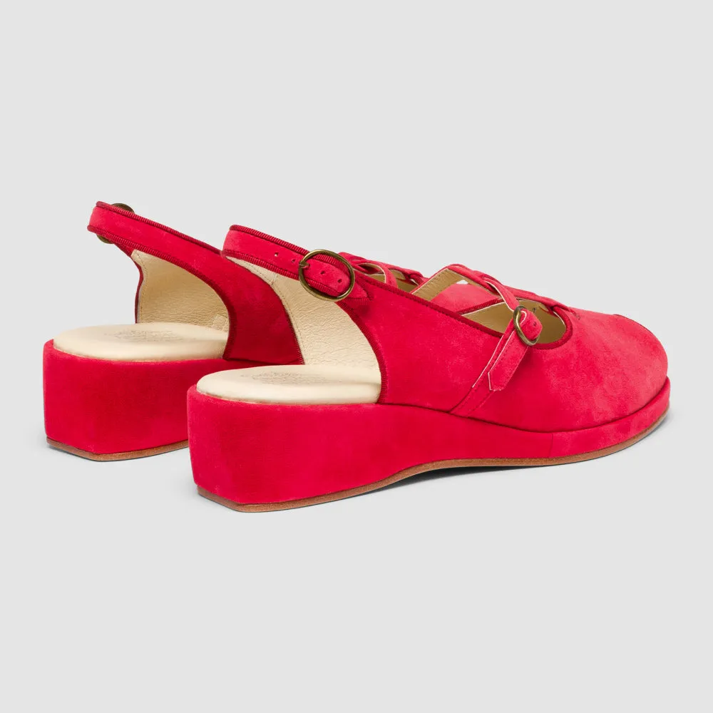 PRE-ORDER Betty Vintage Sandals (Red Suede)