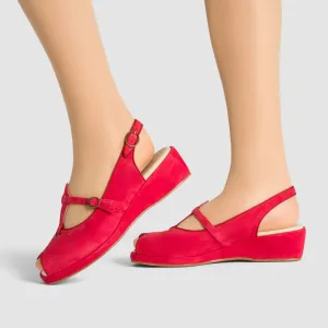 PRE-ORDER Betty Vintage Sandals (Red Suede)
