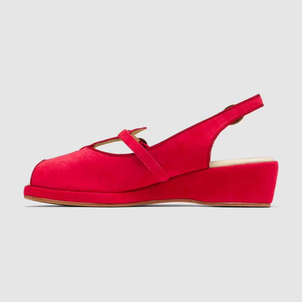 PRE-ORDER Betty Vintage Sandals (Red Suede)