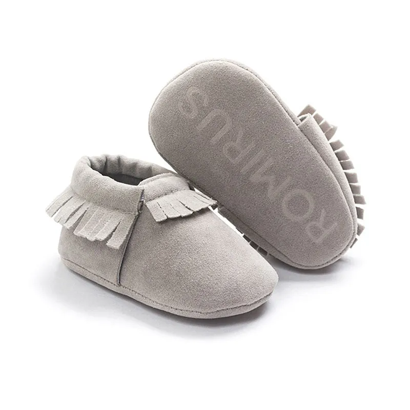 PU Suede Leather born Baby Boy Girl Baby Moccasins Soft Moccs Shoes Bebe Fringe Soft Soled Non-slip Footwear Crib Shoe