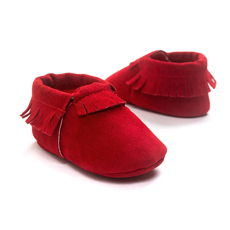 PU Suede Leather born Baby Boy Girl Baby Moccasins Soft Moccs Shoes Bebe Fringe Soft Soled Non-slip Footwear Crib Shoe