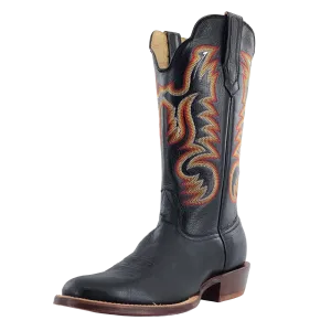 R. Watson Black Smooth Ostrich Boot