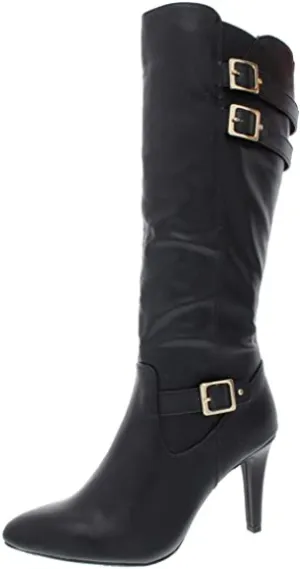 Rialto Cahoon Knee High Boots, Black Smooth, 5 US